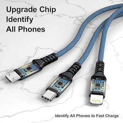 Multi Charger Cable [3Pack 1.2M] 3 in 1